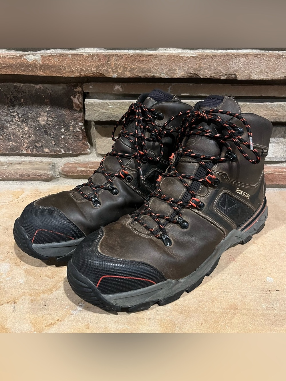 Irish Setter Crosby 6" Brown Waterproof Leather Work Boots with Safety Toe